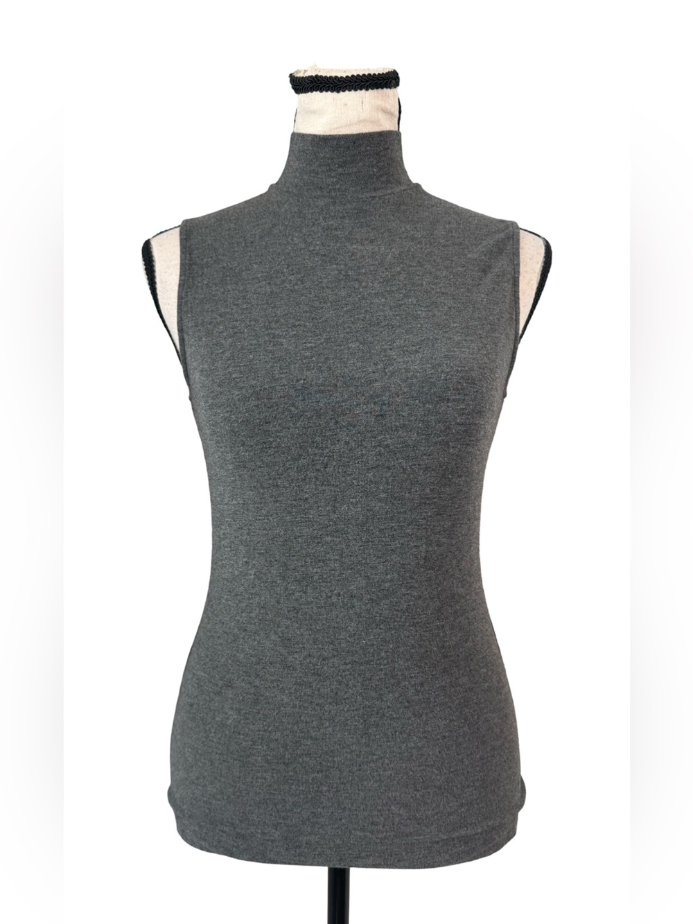 Theory Gray Mock Turtleneck Sleeveless Top Women’s Small Viscose Blend